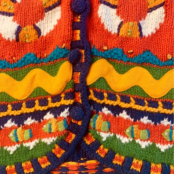 MARISA CHRISTINA Classics Hand Knit Sweater Vest Ladies Size Large Nautical - Picture 4 of 8